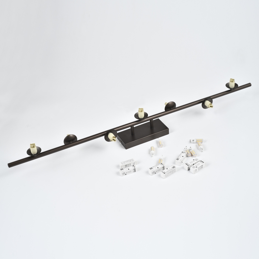 Brilagi - MILLA LED Flush-Mounted Chandelier 7xG9/3W/230V Brown/Smoky Brown