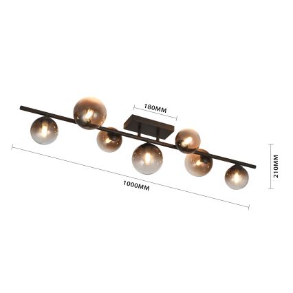 Brilagi - MILLA LED Flush-Mounted Chandelier 7xG9/3W/230V Brown/Smoky Brown