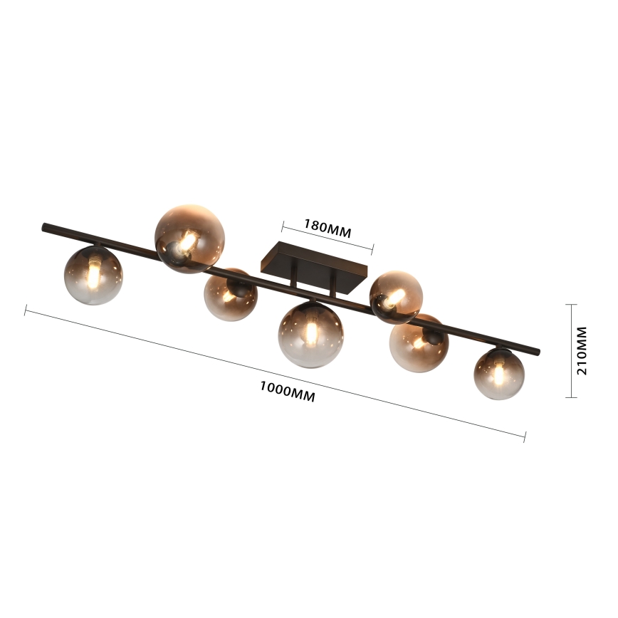 Brilagi - MILLA LED Flush-Mounted Chandelier 7xG9/3W/230V Brown/Smoky Brown