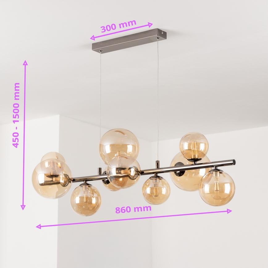 Brilagi - MILLA LED Pendant Lamp on Cable 10xG9/3W/230V Black Chrome/Gold