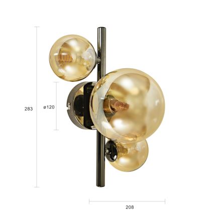 Brilagi - MILLA LED Wall Light 3x G9/3W/230V Black Chrome/Gold
