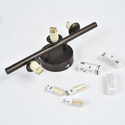 Brilagi - MILLA LED Wall Light 3xG9/3W/230V Brown/Smoked Brown