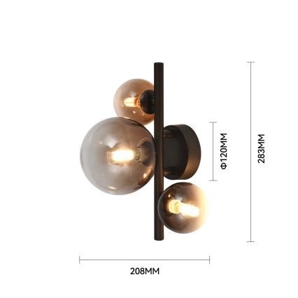 Brilagi - MILLA LED Wall Light 3xG9/3W/230V Brown/Smoked Brown