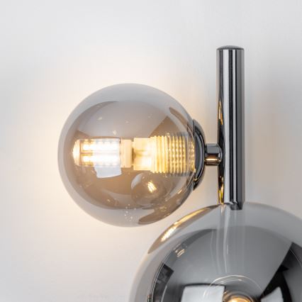 Brilagi - MILLA LED Wall Light 3×G9/3W/230V, Black Chrome/Smoked Glass