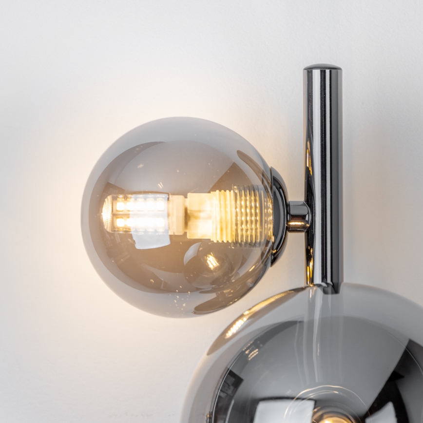 Brilagi - MILLA LED Wall Light 3×G9/3W/230V, Black Chrome/Smoked Glass