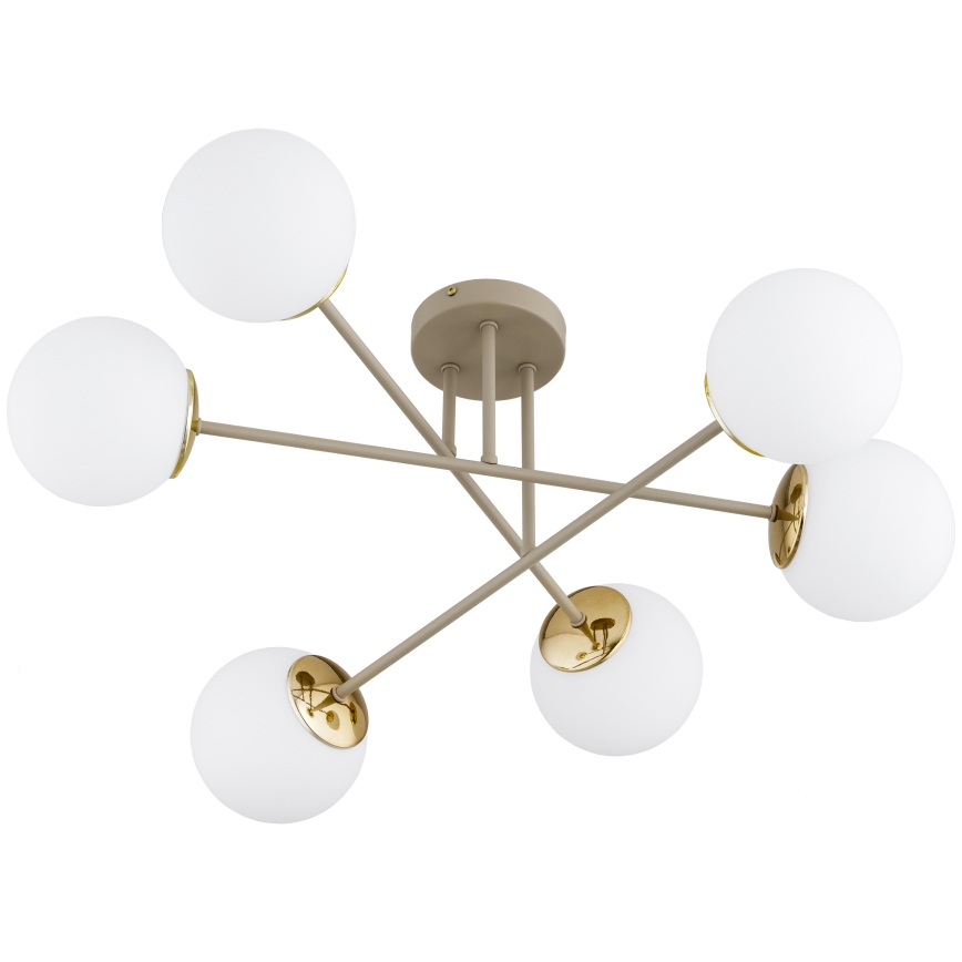 BRILAGI - MILO 6xE27/60W/230V Flush-Mount Chandelier, Beige/Gold