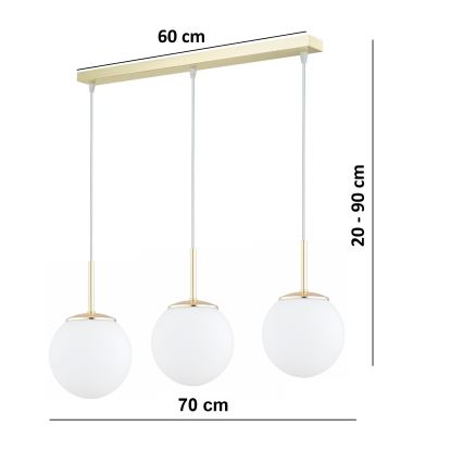 BRILAGI - MILO Cable Pendant Light 3xE27/60W/230V, Gold