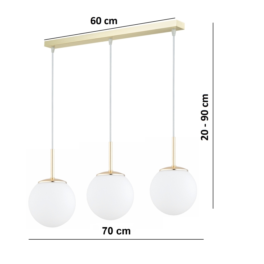 BRILAGI - MILO Cable Pendant Light 3xE27/60W/230V, Gold