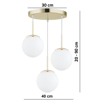 BRILAGI - MILO Cable Pendant Light 3xE27/60W/230V, Gold