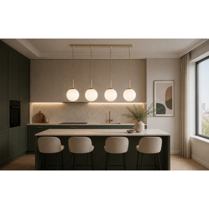 BRILAGI - MILO cable-suspended chandelier 4xE27/60W/230V beige/gold