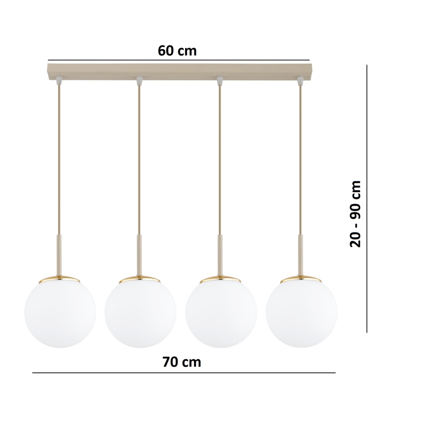 BRILAGI - MILO cable-suspended chandelier 4xE27/60W/230V beige/gold