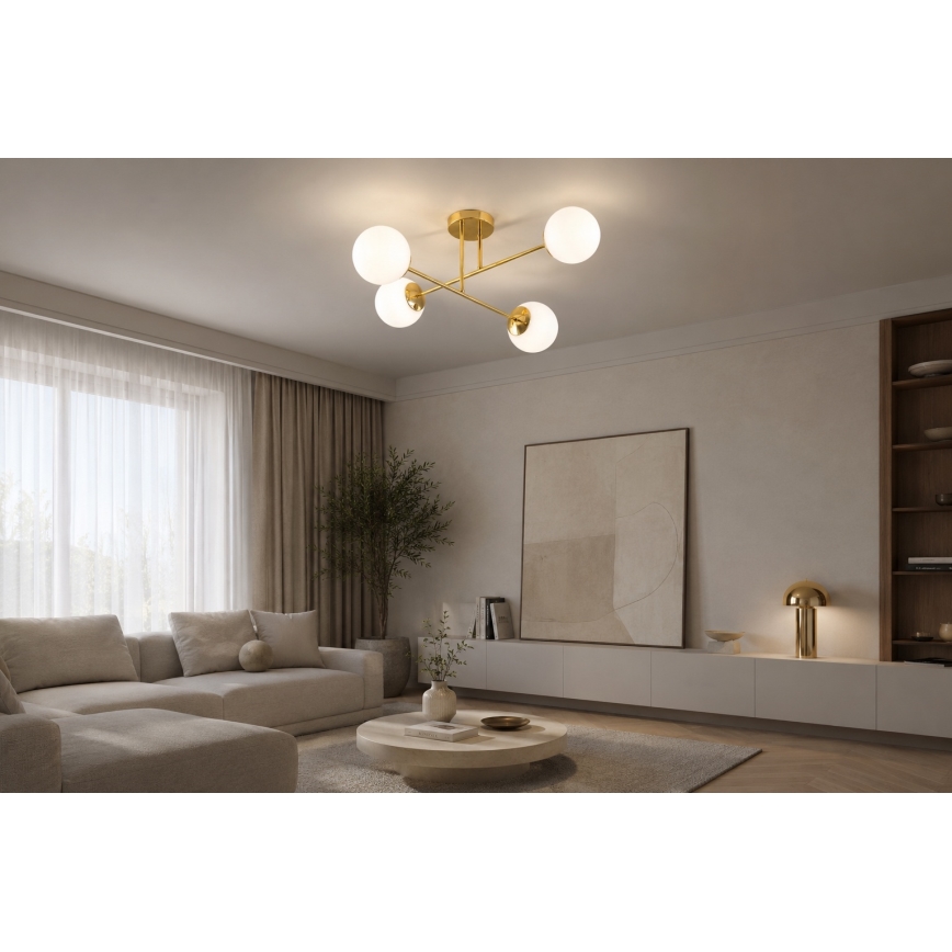 BRILAGI - MILO Flush-Mount Chandelier 4xE27/60W/230V, Gold Finish