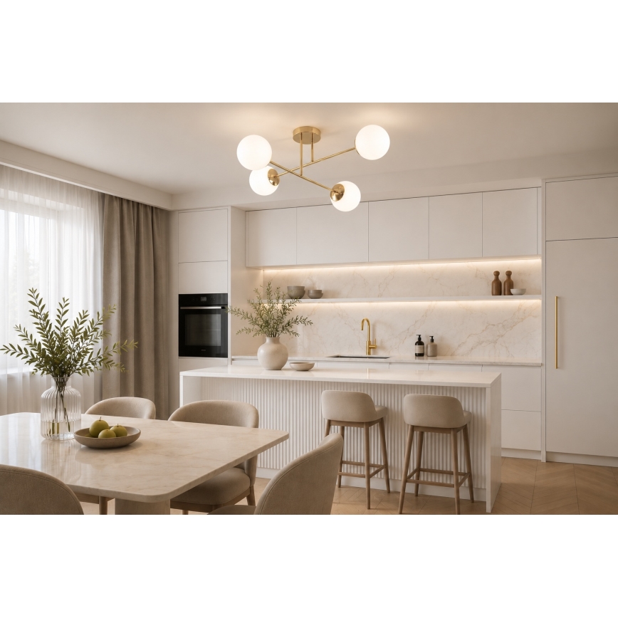 BRILAGI - MILO Flush-Mount Chandelier 4xE27/60W/230V, Gold Finish