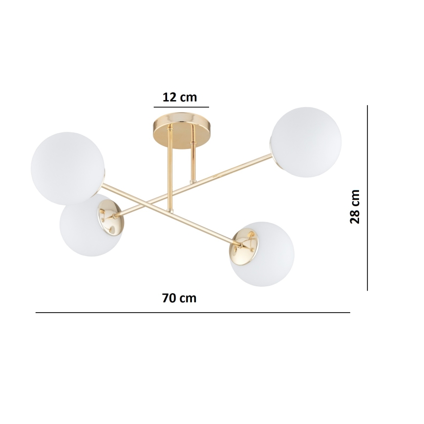 BRILAGI - MILO Flush-Mount Chandelier 4xE27/60W/230V, Gold Finish