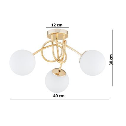 BRILAGI - MILO Flush-Mounted Chandelier 3xE27/60W/230V Gold