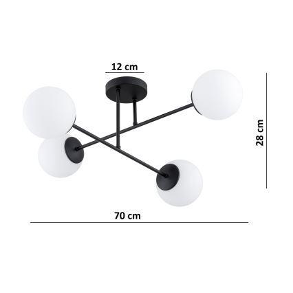 BRILAGI - MILO Flush-mounted chandelier 4xE27/60W/230V, black
