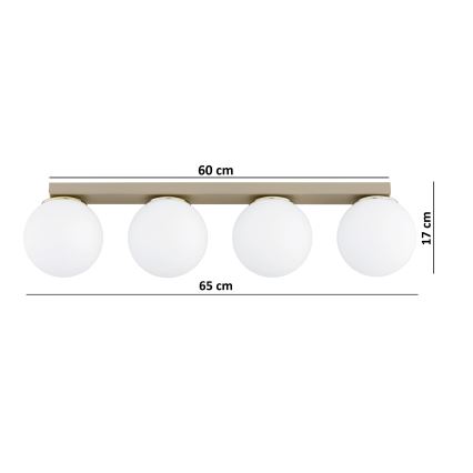 BRILAGI - MILO spotlight 4xE27/60W/230V beige/gold