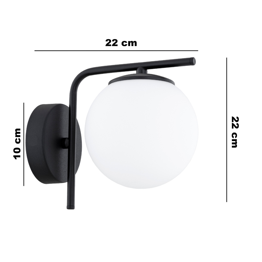 Brilagi - MILO Wall Lamp 1xE27/60W/230V Black