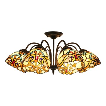 Brilagi - MIRABELLA Tiffany stained-glass flush-mount chandelier 8xE27/60W/230V Ø 68 cm