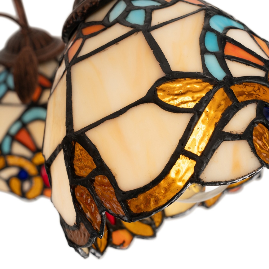 Brilagi - MIRABELLA Tiffany stained-glass flush-mount chandelier 8xE27/60W/230V Ø 68 cm