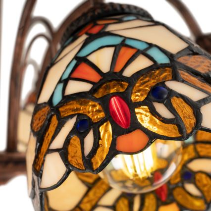 Brilagi - MIRABELLA Tiffany stained-glass flush-mount chandelier 8xE27/60W/230V Ø 68 cm