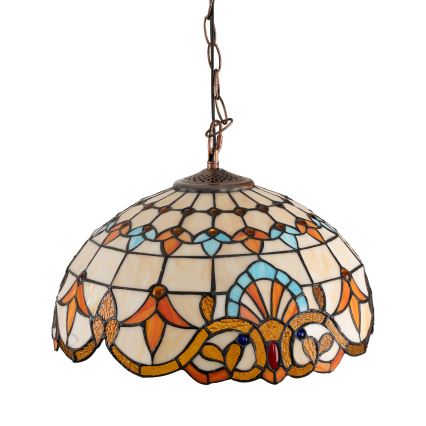 Brilagi - MIRABELLA Tiffany stained-glass pendant on chain, 1x E27/60W/230V, Ø 40 cm