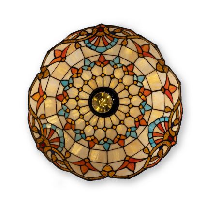 Brilagi - MIRABELLA Tiffany stained-glass pendant on chain, 1x E27/60W/230V, Ø 40 cm