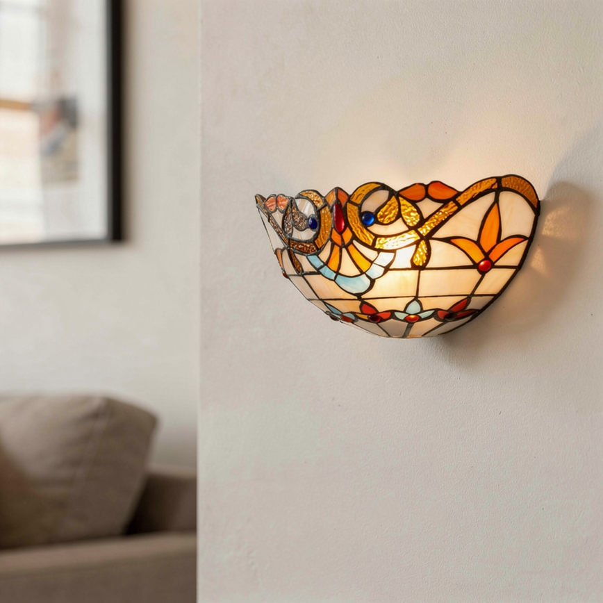 Brilagi - MIRABELLA Tiffany stained-glass wall light 1xE14/40W/230V