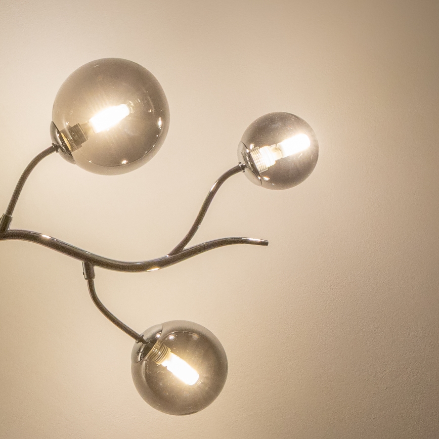 Brilagi – MISTEL LED Cable Pendant, 6×G9 3W (230V), Black Chrome with Smoked Glass