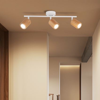Brilagi - MODERN WOOD 3xGU10/8W/230V Spotlight, Wood/White