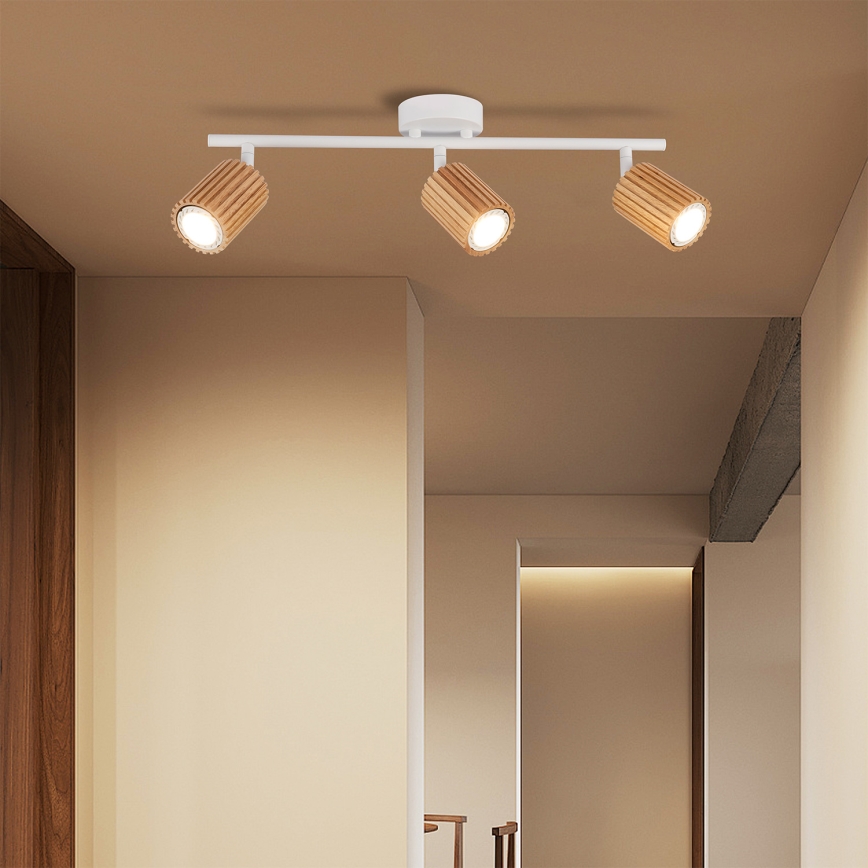 Brilagi - MODERN WOOD 3xGU10/8W/230V Spotlight, Wood/White