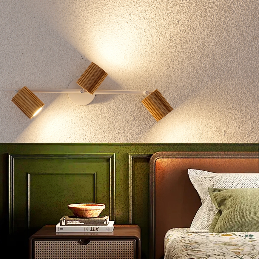 Brilagi - MODERN WOOD 3xGU10/8W/230V Spotlight, Wood/White