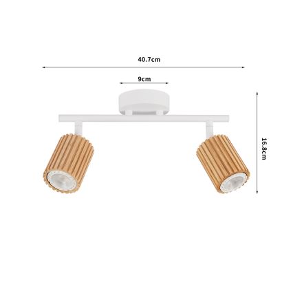 Brilagi - MODERN WOOD Spotlight 2xGU10/8W/230V Wood/White