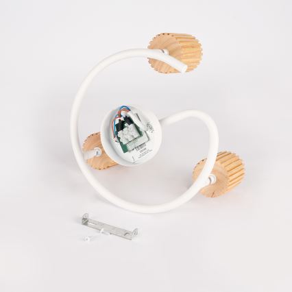 Brilagi - MODERN WOOD Spotlight 3xGU10/8W/230V Rubberwood/White