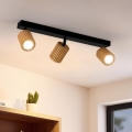 Brilagi - MODERN WOOD spotlight 3xGU10/8W/230V wood/black