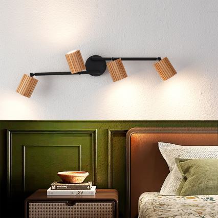 Brilagi - MODERN WOOD Spotlight 4xGU10/8W/230V wood/black