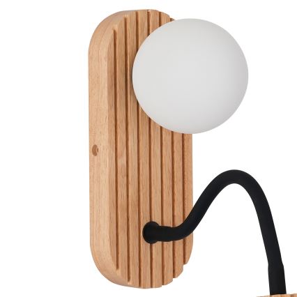 Brilagi - MODERN WOOD Wall Lamp 1xG9/5W/230V + 1xGU10/8W Rubberwood