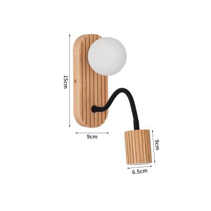 Brilagi - MODERN WOOD Wall Lamp 1xG9/5W/230V + 1xGU10/8W Rubberwood