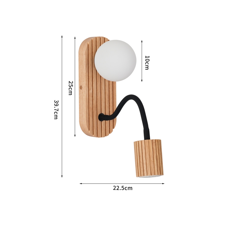 Brilagi - MODERN WOOD wall lamp 1xG9/5W/230V + 1xGU10/8W wood