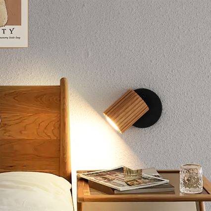 Brilagi - MODERN WOOD Wall-mounted spotlight 1xGU10/8W/230V rubberwood/black