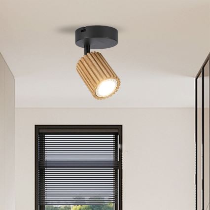 Brilagi - MODERN WOOD Wall-mounted spotlight 1xGU10/8W/230V wood/black