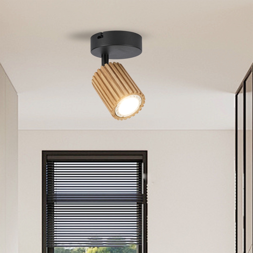 Brilagi - MODERN WOOD Wall-mounted spotlight 1xGU10/8W/230V wood/black