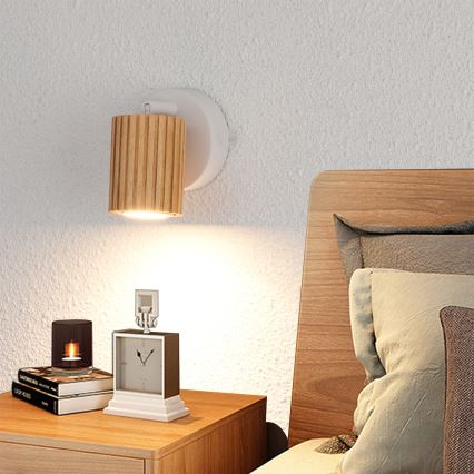 Brilagi - MODERN WOOD Wall-mounted spotlight 1xGU10/8W/230V wood/white