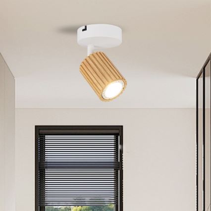 Brilagi - MODERN WOOD Wall-mounted spotlight 1xGU10/8W/230V wood/white