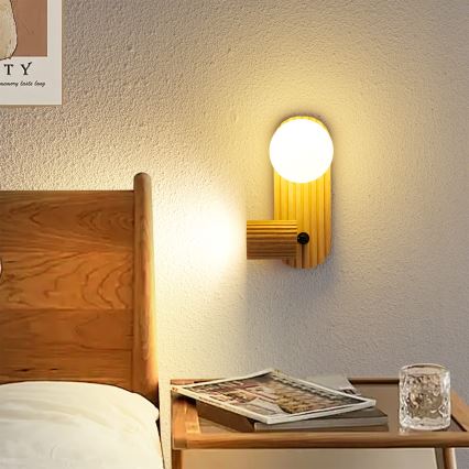 Brilagi - Wall-mounted spotlight MODERN WOOD 1xG9/5W/230V + 1xGU10/8W rubberwood