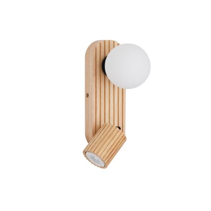 Brilagi - Wall-mounted spotlight MODERN WOOD 1xG9/5W/230V + 1xGU10/8W rubberwood