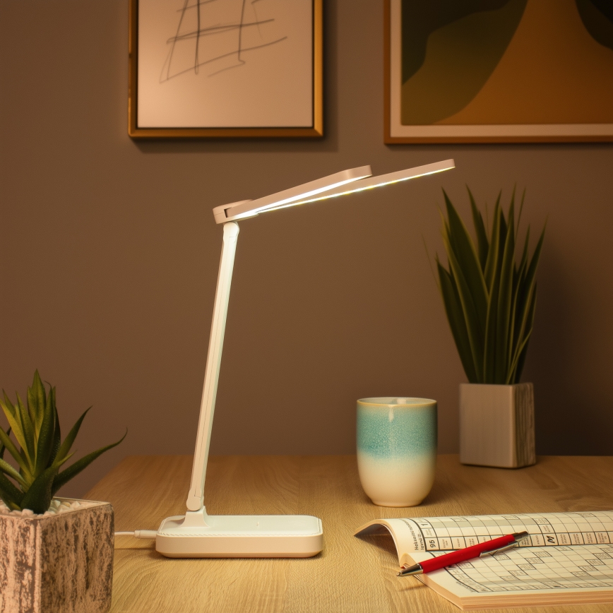 BRILAGI - MODO DUO Dimmable LED Desk Lamp LED/8W/5V 3000/4000/6500K White