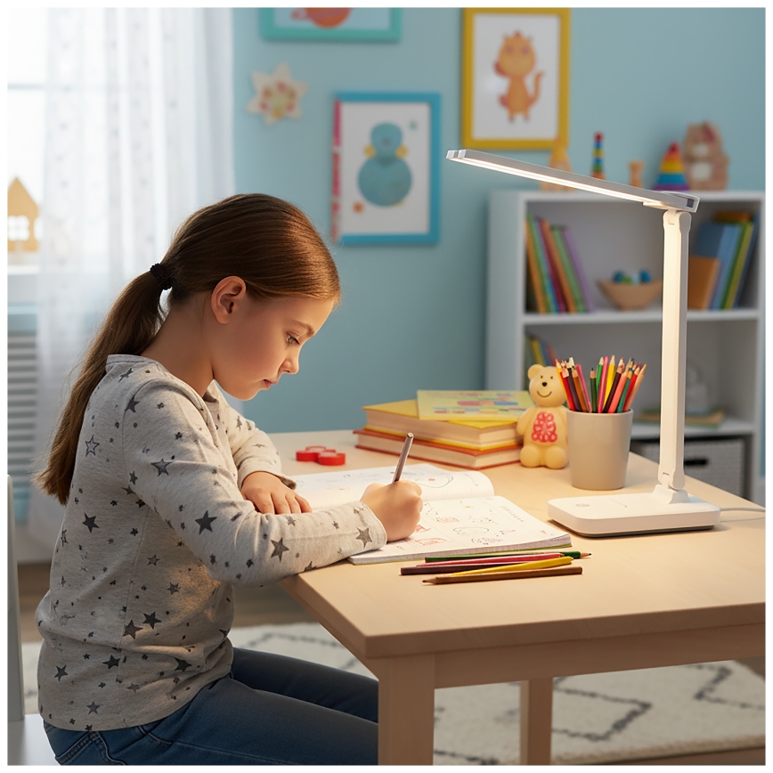 BRILAGI - MODO DUO Dimmable LED Desk Lamp LED/8W/5V 3000/4000/6500K White
