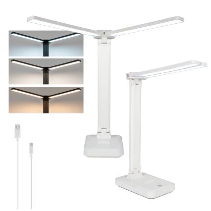 BRILAGI - MODO DUO Dimmable LED Desk Lamp LED/8W/5V 3000/4000/6500K White