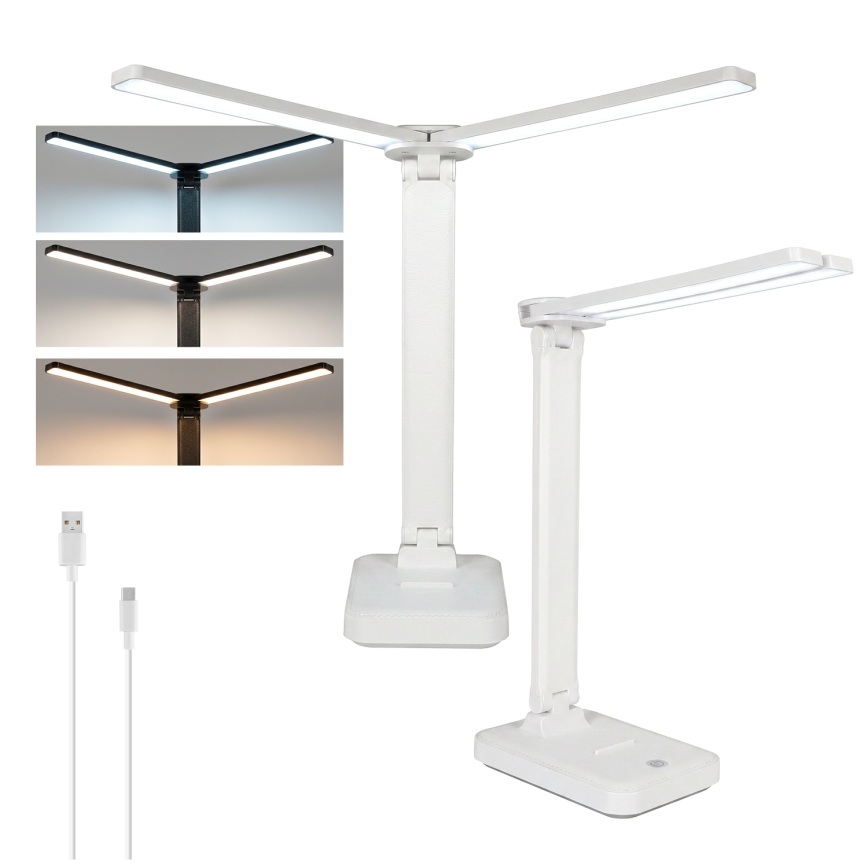 BRILAGI - MODO DUO Dimmable LED Desk Lamp LED/8W/5V 3000/4000/6500K White
